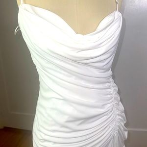 COPY - Zara Draped Midi Dress - White - Size XL